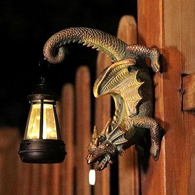 Dragon Garden Statue with Lantern